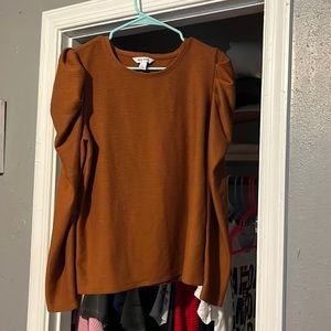Nine West burnt orange bubble shoulder shirt- large